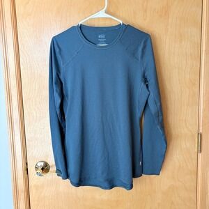 REI Co-op Long Sleeve Top Womens Medium Blue Grey Performance Base Layer 154847‎